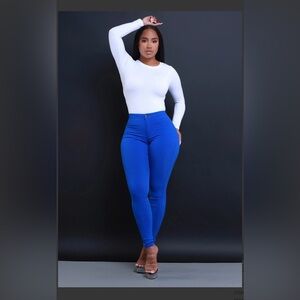 SWANK A POSH Olive Green High-Waist Super Stretch Jeans.